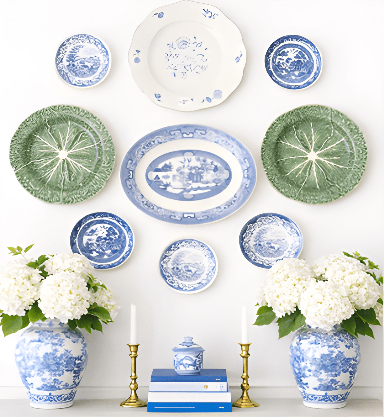 Plate display and wall art pieces for elegant home decor