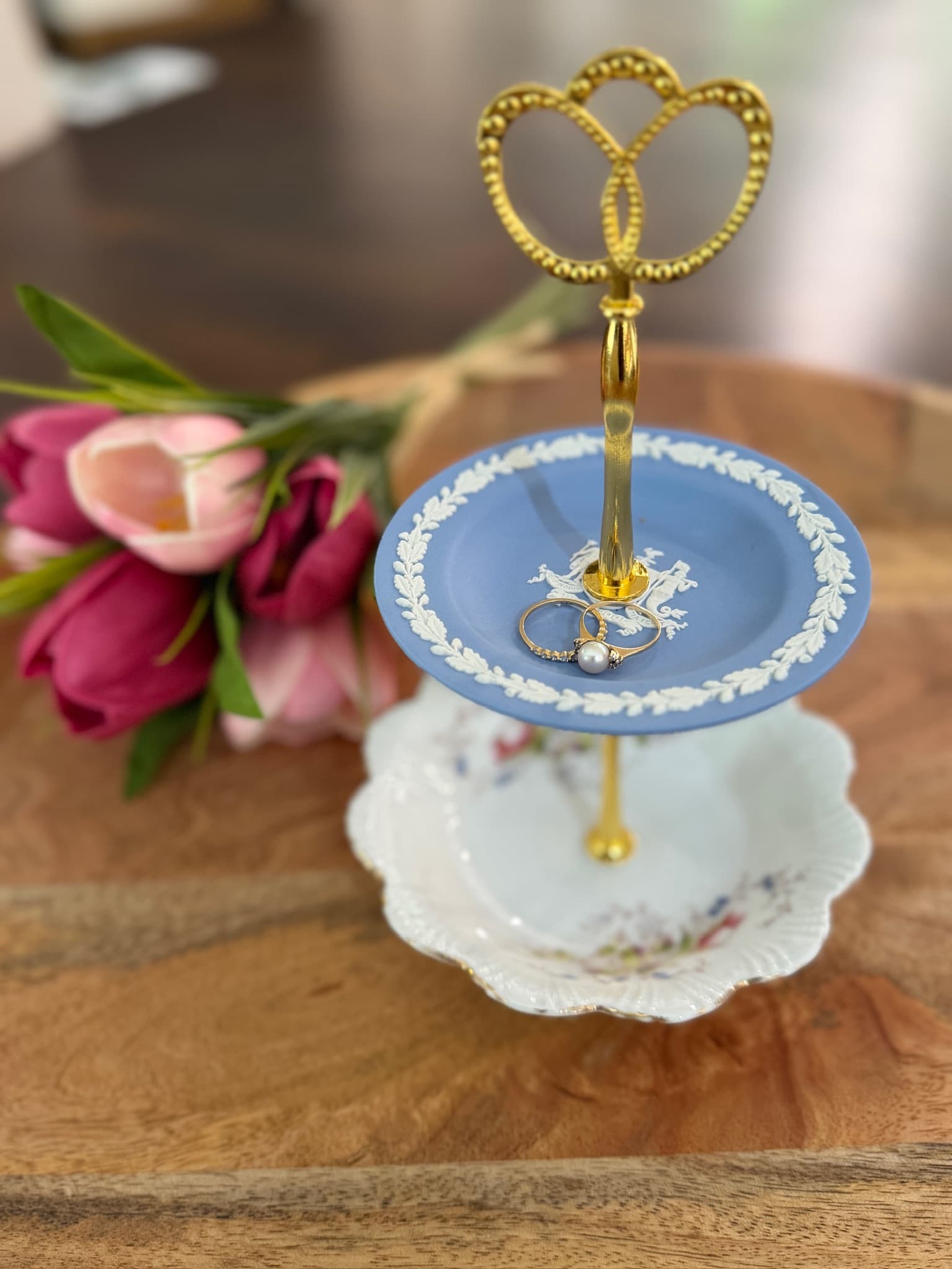 Jasper Blue Wedgewood Trinket Stand