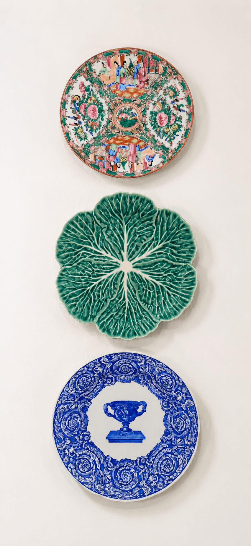 Rose Medallion, Cabbage, Spode Plate Wall (3 pieces)