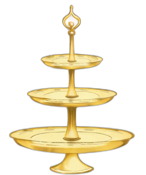 Gold tiered stand artwork